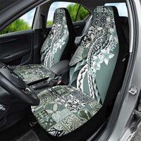 Aloha Vintage Plumeria Hawaiian Tapa Pattern Car Seat Cover Dark Turquoise Hawaiian Tapa Pattern - Polynesian Pride