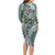 Aloha Vintage Plumeria Hawaiian Tapa Pattern Family Matching Long Sleeve Bodycon Dress and Hawaiian Shirt Dark Turquoise Hawaiian Tapa Pattern - Polynesian Pride