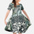 Aloha Vintage Plumeria Hawaiian Tapa Pattern Family Matching Off The Shoulder Long Sleeve Dress and Hawaiian Shirt Dark Turquoise Hawaiian Tapa Pattern - Polynesian Pride