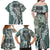 Aloha Vintage Plumeria Hawaiian Tapa Pattern Family Matching Off Shoulder Maxi Dress and Hawaiian Shirt Dark Turquoise Hawaiian Tapa Pattern - Polynesian Pride