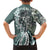 Aloha Vintage Plumeria Hawaiian Tapa Pattern Family Matching Short Sleeve Bodycon Dress and Hawaiian Shirt Dark Turquoise Hawaiian Tapa Pattern - Polynesian Pride