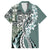 Aloha Vintage Plumeria Hawaiian Tapa Pattern Family Matching Summer Maxi Dress and Hawaiian Shirt Dark Turquoise Hawaiian Tapa Pattern - Polynesian Pride