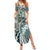 Aloha Vintage Plumeria Hawaiian Tapa Pattern Family Matching Summer Maxi Dress and Hawaiian Shirt Dark Turquoise Hawaiian Tapa Pattern - Polynesian Pride