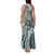 Aloha Vintage Plumeria Hawaiian Tapa Pattern Family Matching Tank Maxi Dress and Hawaiian Shirt Dark Turquoise Hawaiian Tapa Pattern - Polynesian Pride