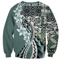 Aloha Vintage Plumeria Hawaiian Tapa Pattern Sweatshirt Dark Turquoise Hawaiian Tapa Pattern LT9 - Polynesian Pride