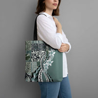 Aloha Vintage Plumeria Hawaiian Tapa Pattern Tote Bag Dark Turquoise Hawaiian Tapa Pattern - Polynesian Pride