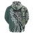 Aloha Vintage Plumeria Hawaiian Tapa Pattern Zip Hoodie Dark Turquoise Hawaiian Tapa Pattern - Polynesian Pride