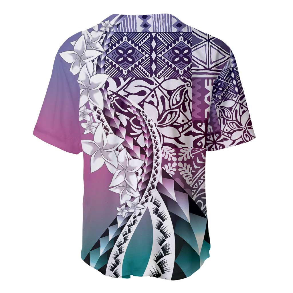 Aloha Vintage Plumeria Hawaiian Tapa Pattern Baseball Jersey Gradient Hawaiian Tapa Pattern - Polynesian Pride