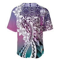 Aloha Vintage Plumeria Hawaiian Tapa Pattern Baseball Jersey Gradient Hawaiian Tapa Pattern - Polynesian Pride