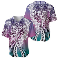 Aloha Vintage Plumeria Hawaiian Tapa Pattern Baseball Jersey Gradient Hawaiian Tapa Pattern - Polynesian Pride