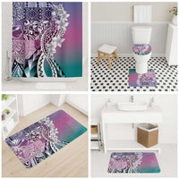 Aloha Vintage Plumeria Hawaiian Tapa Pattern Bathroom Set Gradient Hawaiian Tapa Pattern - Polynesian Pride