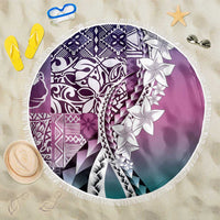 Aloha Vintage Plumeria Hawaiian Tapa Pattern Beach Blanket Gradient Hawaiian Tapa Pattern LT9 One Size 150cm Gradient - Polynesian Pride