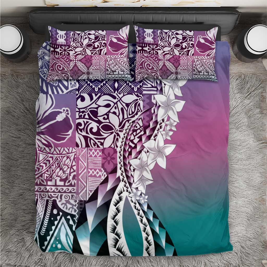 Aloha Vintage Plumeria Hawaiian Tapa Pattern Bedding Set Gradient Hawaiian Tapa Pattern - Polynesian Pride