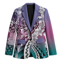 Aloha Vintage Plumeria Hawaiian Tapa Pattern Blazer Gradient Hawaiian Tapa Pattern LT9 Unisex Gradient - Polynesian Pride