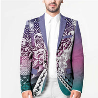 Aloha Vintage Plumeria Hawaiian Tapa Pattern Blazer Gradient Hawaiian Tapa Pattern LT9 - Polynesian Pride