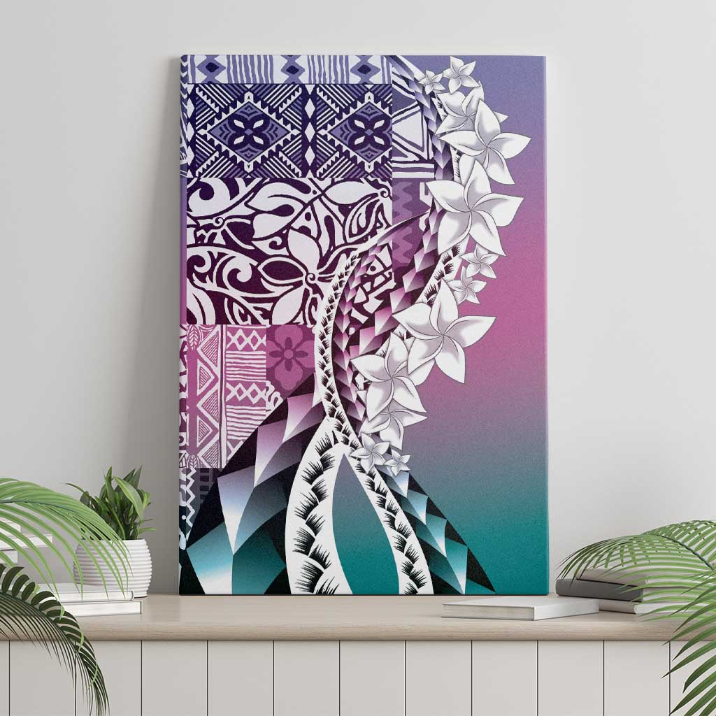 Aloha Vintage Plumeria Hawaiian Tapa Pattern Canvas Wall Art Gradient Hawaiian Tapa Pattern LT9 - Polynesian Pride