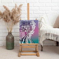Aloha Vintage Plumeria Hawaiian Tapa Pattern Canvas Wall Art Gradient Hawaiian Tapa Pattern LT9 - Polynesian Pride