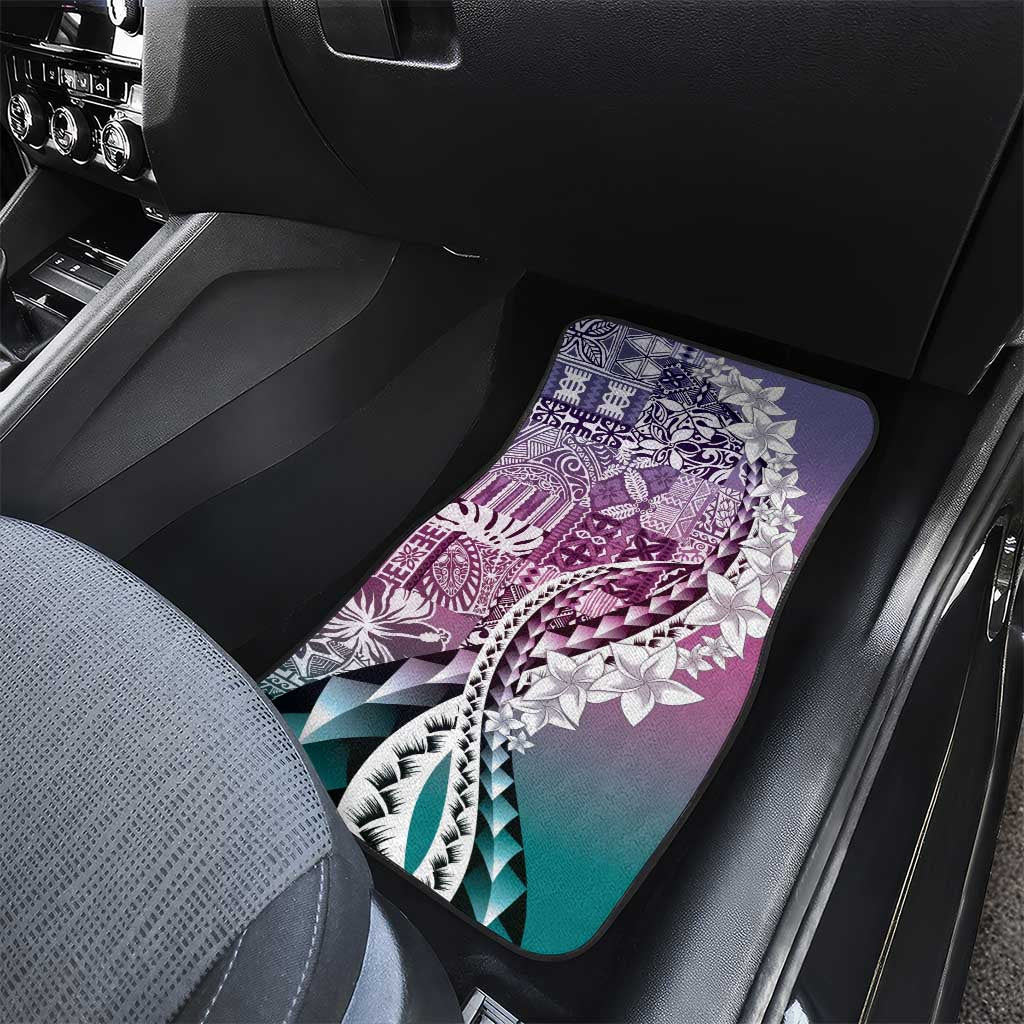 Aloha Vintage Plumeria Hawaiian Tapa Pattern Car Mats Gradient Hawaiian Tapa Pattern - Polynesian Pride