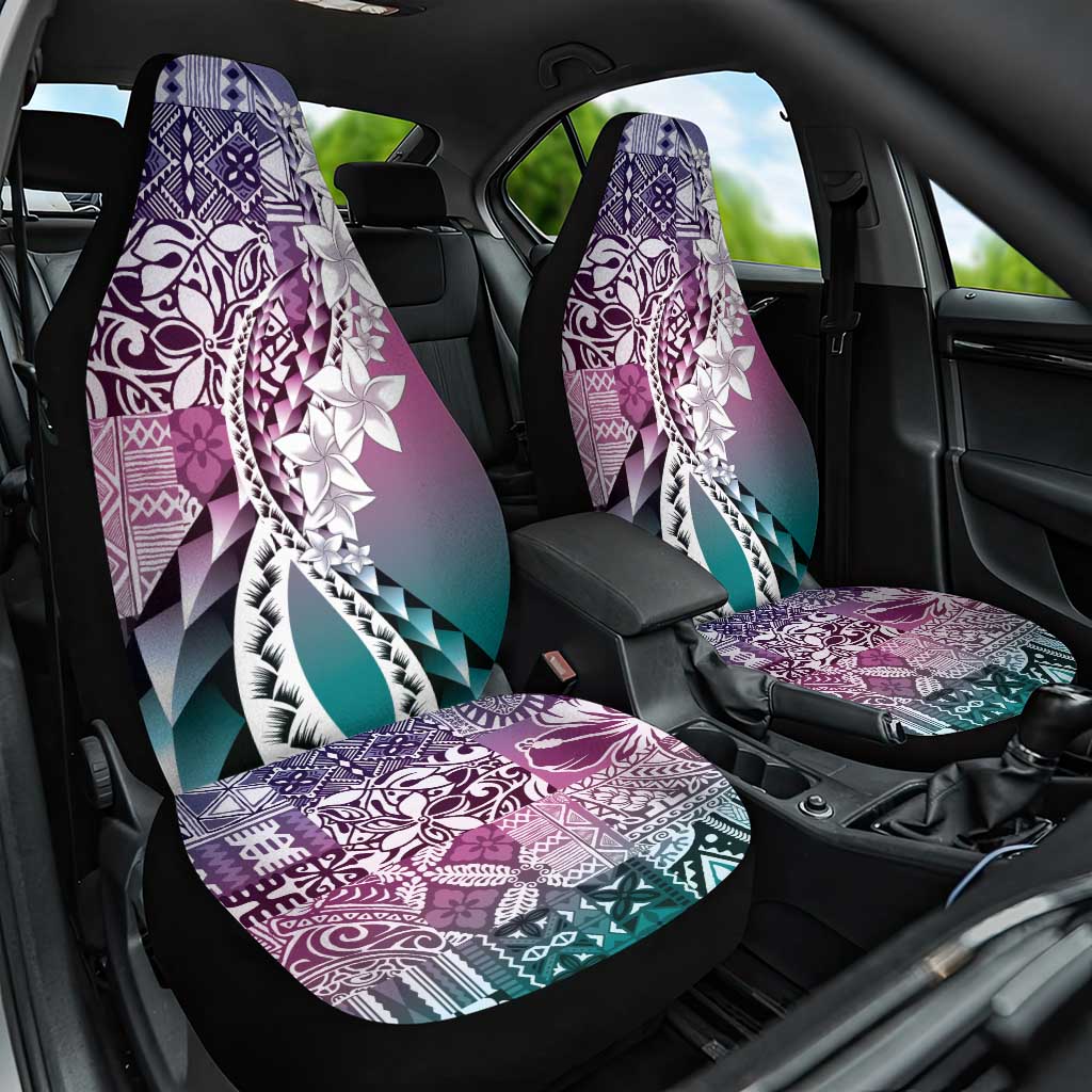 Aloha Vintage Plumeria Hawaiian Tapa Pattern Car Seat Cover Gradient Hawaiian Tapa Pattern - Polynesian Pride