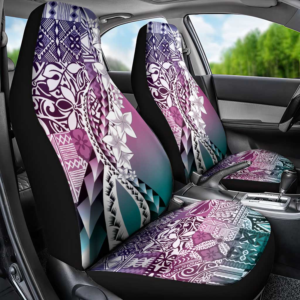 Aloha Vintage Plumeria Hawaiian Tapa Pattern Car Seat Cover Gradient Hawaiian Tapa Pattern - Polynesian Pride