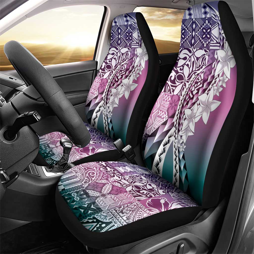 Aloha Vintage Plumeria Hawaiian Tapa Pattern Car Seat Cover Gradient Hawaiian Tapa Pattern - Polynesian Pride