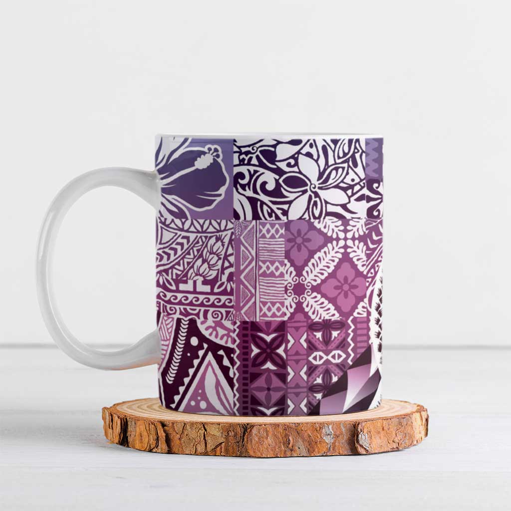 Aloha Vintage Plumeria Hawaiian Tapa Pattern Ceramic Mug Gradient Hawaiian Tapa Pattern LT9 Gradient - Polynesian Pride