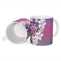 Aloha Vintage Plumeria Hawaiian Tapa Pattern Ceramic Mug Gradient Hawaiian Tapa Pattern LT9 - Polynesian Pride