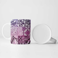 Aloha Vintage Plumeria Hawaiian Tapa Pattern Ceramic Mug Gradient Hawaiian Tapa Pattern LT9 - Polynesian Pride