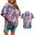 Aloha Vintage Plumeria Hawaiian Tapa Pattern Couples Matching Off Shoulder Short Dress and Hawaiian Shirt Gradient Hawaiian Tapa Pattern - Polynesian Pride