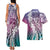 Aloha Vintage Plumeria Hawaiian Tapa Pattern Couples Matching Tank Maxi Dress and Hawaiian Shirt Gradient Hawaiian Tapa Pattern - Polynesian Pride