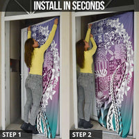 Aloha Vintage Plumeria Hawaiian Tapa Pattern Door Cover Gradient Hawaiian Tapa Pattern - Polynesian Pride