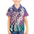 Aloha Vintage Plumeria Hawaiian Tapa Pattern Family Matching Off The Shoulder Long Sleeve Dress and Hawaiian Shirt Gradient Hawaiian Tapa Pattern - Polynesian Pride