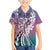 Aloha Vintage Plumeria Hawaiian Tapa Pattern Family Matching Short Sleeve Bodycon Dress and Hawaiian Shirt Gradient Hawaiian Tapa Pattern - Polynesian Pride