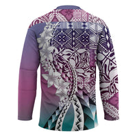 Aloha Vintage Plumeria Hawaiian Tapa Pattern Hockey Jersey Gradient Hawaiian Tapa Pattern LT9 - Polynesian Pride
