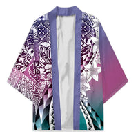 Aloha Vintage Plumeria Hawaiian Tapa Pattern Kimono Gradient Hawaiian Tapa Pattern - Polynesian Pride