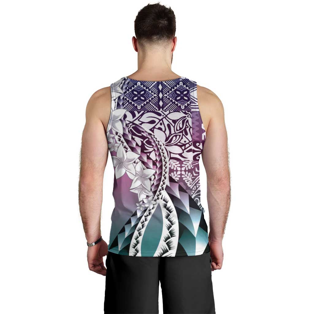 Aloha Vintage Plumeria Hawaiian Tapa Pattern Men Tank Top Gradient Hawaiian Tapa Pattern - Polynesian Pride