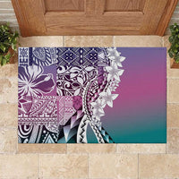 Aloha Vintage Plumeria Hawaiian Tapa Pattern Rubber Doormat Gradient Hawaiian Tapa Pattern LT9 Gradient - Polynesian Pride