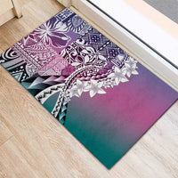 Aloha Vintage Plumeria Hawaiian Tapa Pattern Rubber Doormat Gradient Hawaiian Tapa Pattern LT9 - Polynesian Pride