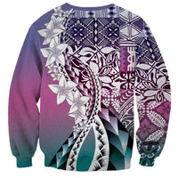 Aloha Vintage Plumeria Hawaiian Tapa Pattern Sweatshirt Gradient Hawaiian Tapa Pattern LT9 - Polynesian Pride