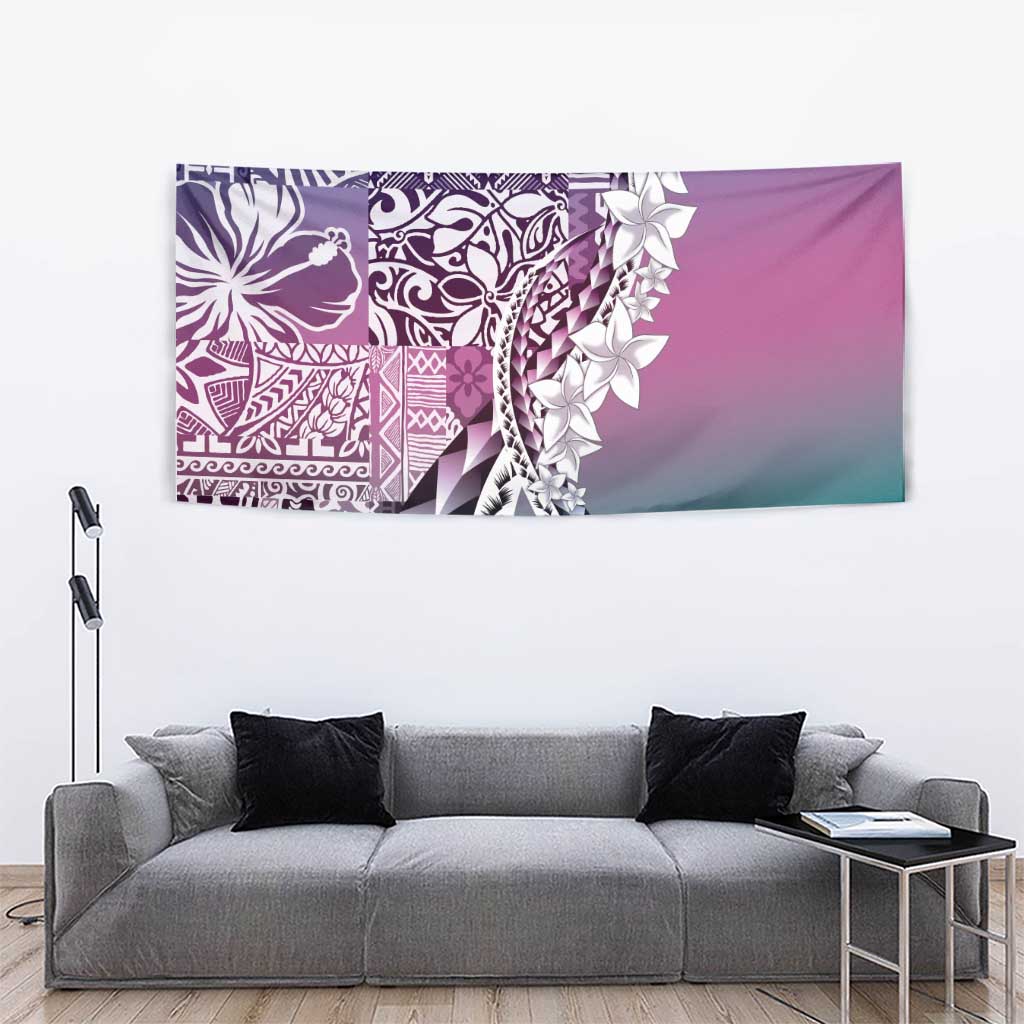 Aloha Vintage Plumeria Hawaiian Tapa Pattern Tapestry Gradient Hawaiian Tapa Pattern - Polynesian Pride