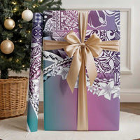 Aloha Vintage Plumeria Hawaiian Tapa Pattern Wrapping Paper Gradient Hawaiian Tapa Pattern - Polynesian Pride