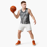 Aloha Vintage Plumeria Hawaiian Tapa Pattern Basketball Jersey Gray Hawaiian Tapa Pattern LT9 - Polynesian Pride