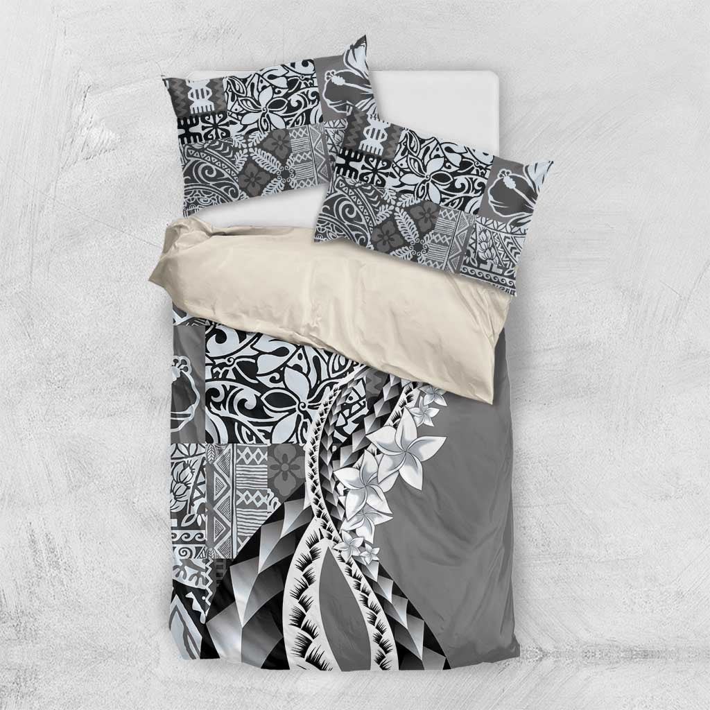 Aloha Vintage Plumeria Hawaiian Tapa Pattern Bedding Set Gray Hawaiian Tapa Pattern - Polynesian Pride