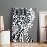 Aloha Vintage Plumeria Hawaiian Tapa Pattern Canvas Wall Art Gray Hawaiian Tapa Pattern LT9 - Polynesian Pride