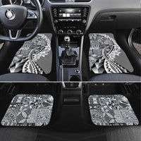 Aloha Vintage Plumeria Hawaiian Tapa Pattern Car Mats Gray Hawaiian Tapa Pattern - Polynesian Pride