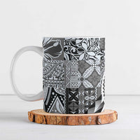 Aloha Vintage Plumeria Hawaiian Tapa Pattern Ceramic Mug Gray Hawaiian Tapa Pattern LT9 Gray - Polynesian Pride