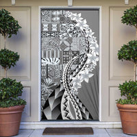 Aloha Vintage Plumeria Hawaiian Tapa Pattern Door Cover Gray Hawaiian Tapa Pattern - Polynesian Pride