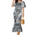 Aloha Vintage Plumeria Hawaiian Tapa Pattern Family Matching Mermaid Dress and Hawaiian Shirt Gray Hawaiian Tapa Pattern - Polynesian Pride
