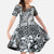 Aloha Vintage Plumeria Hawaiian Tapa Pattern Family Matching Off The Shoulder Long Sleeve Dress and Hawaiian Shirt Gray Hawaiian Tapa Pattern - Polynesian Pride