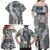 Aloha Vintage Plumeria Hawaiian Tapa Pattern Family Matching Off Shoulder Maxi Dress and Hawaiian Shirt Gray Hawaiian Tapa Pattern - Polynesian Pride